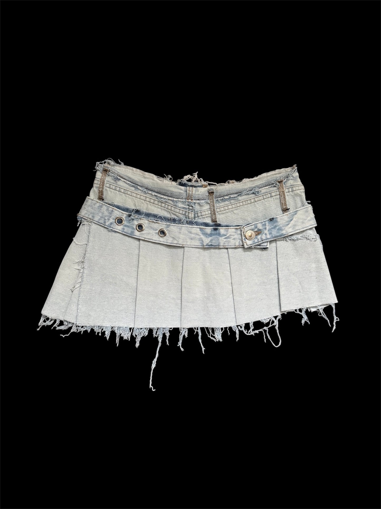 eyelet denim skirt