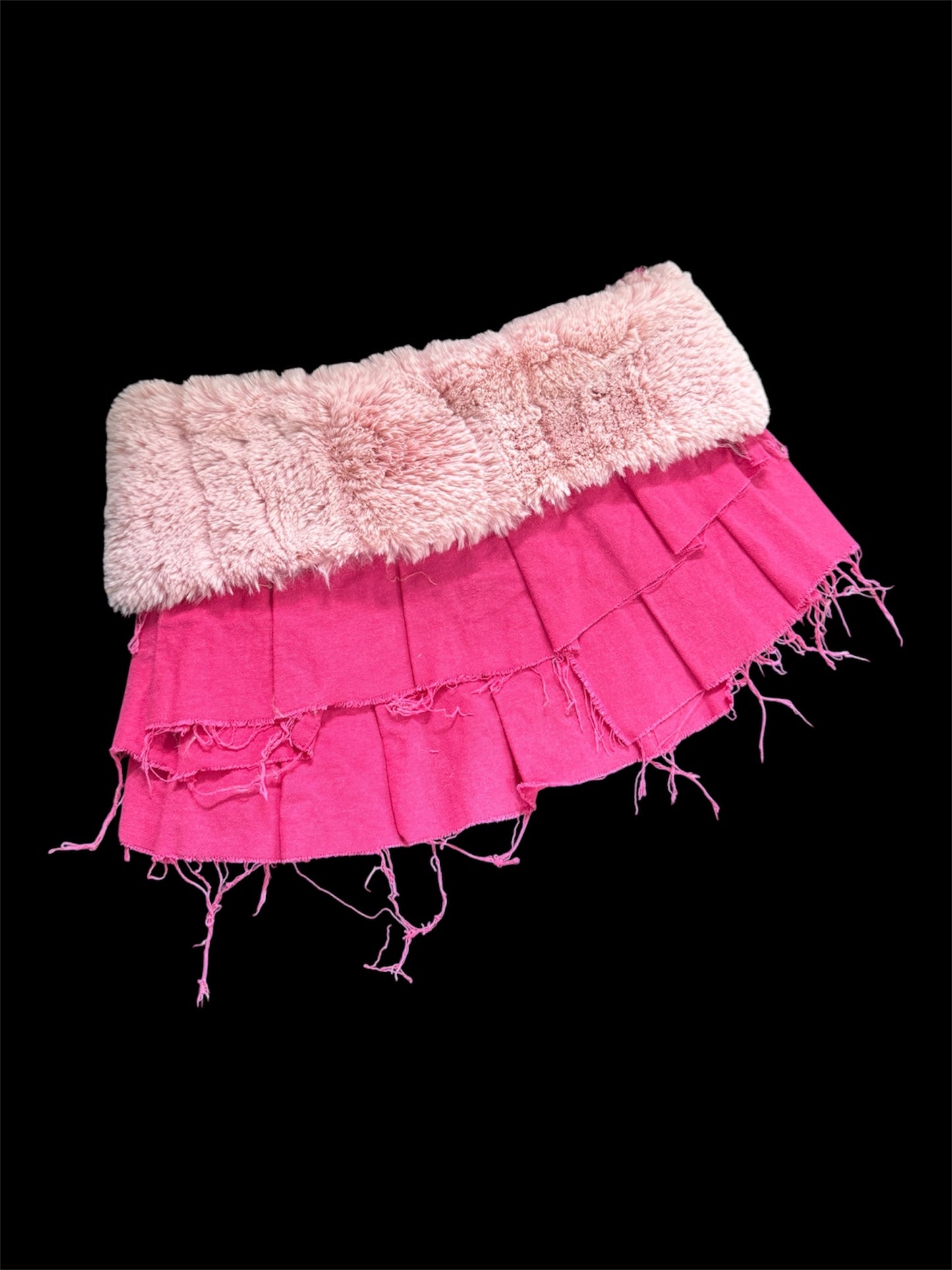 pink fur skirt