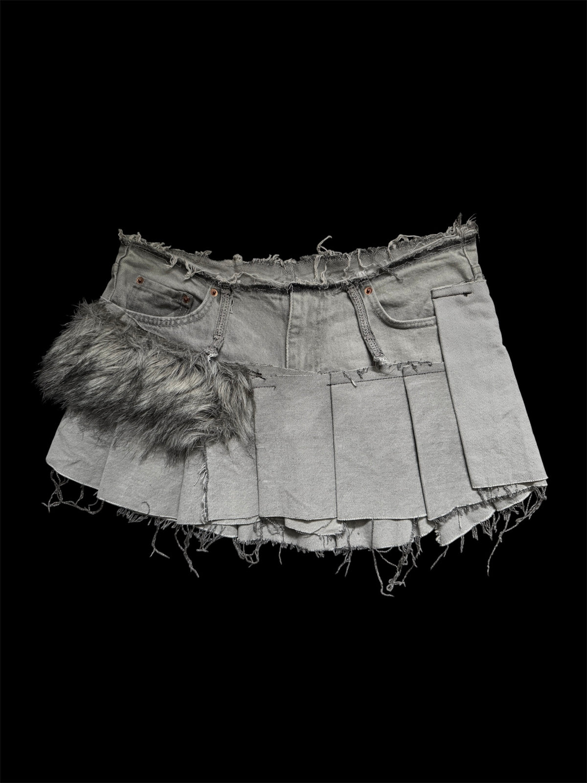 Fur gray skirt