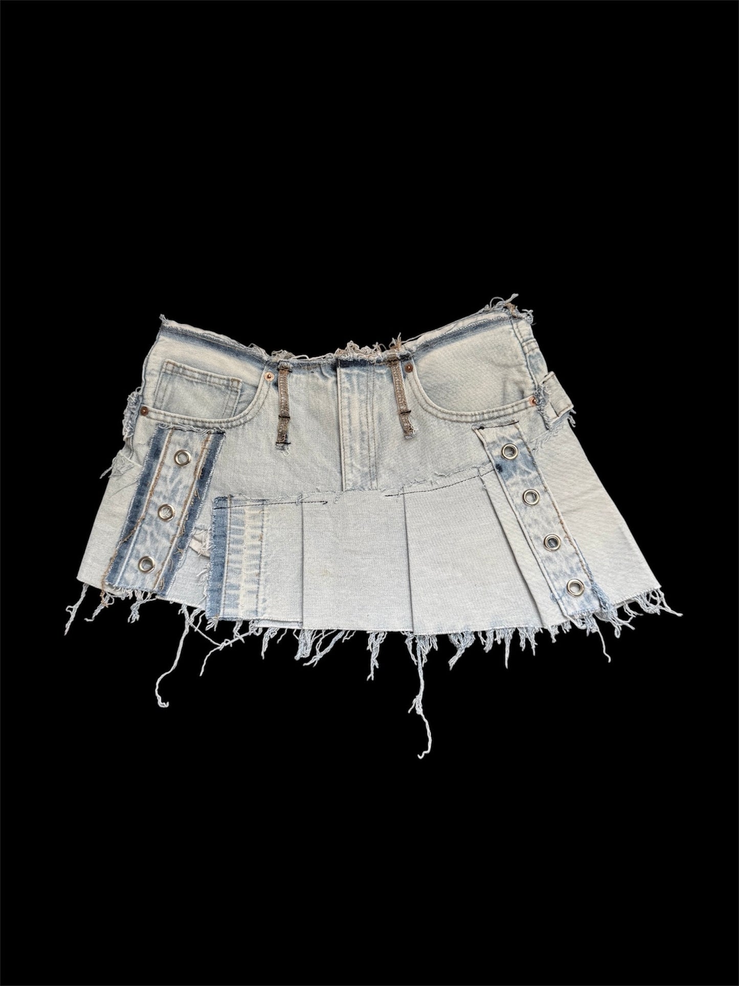 eyelet denim skirt