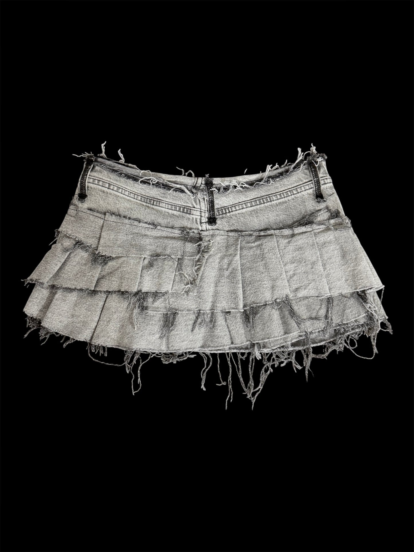gray distressed skirt