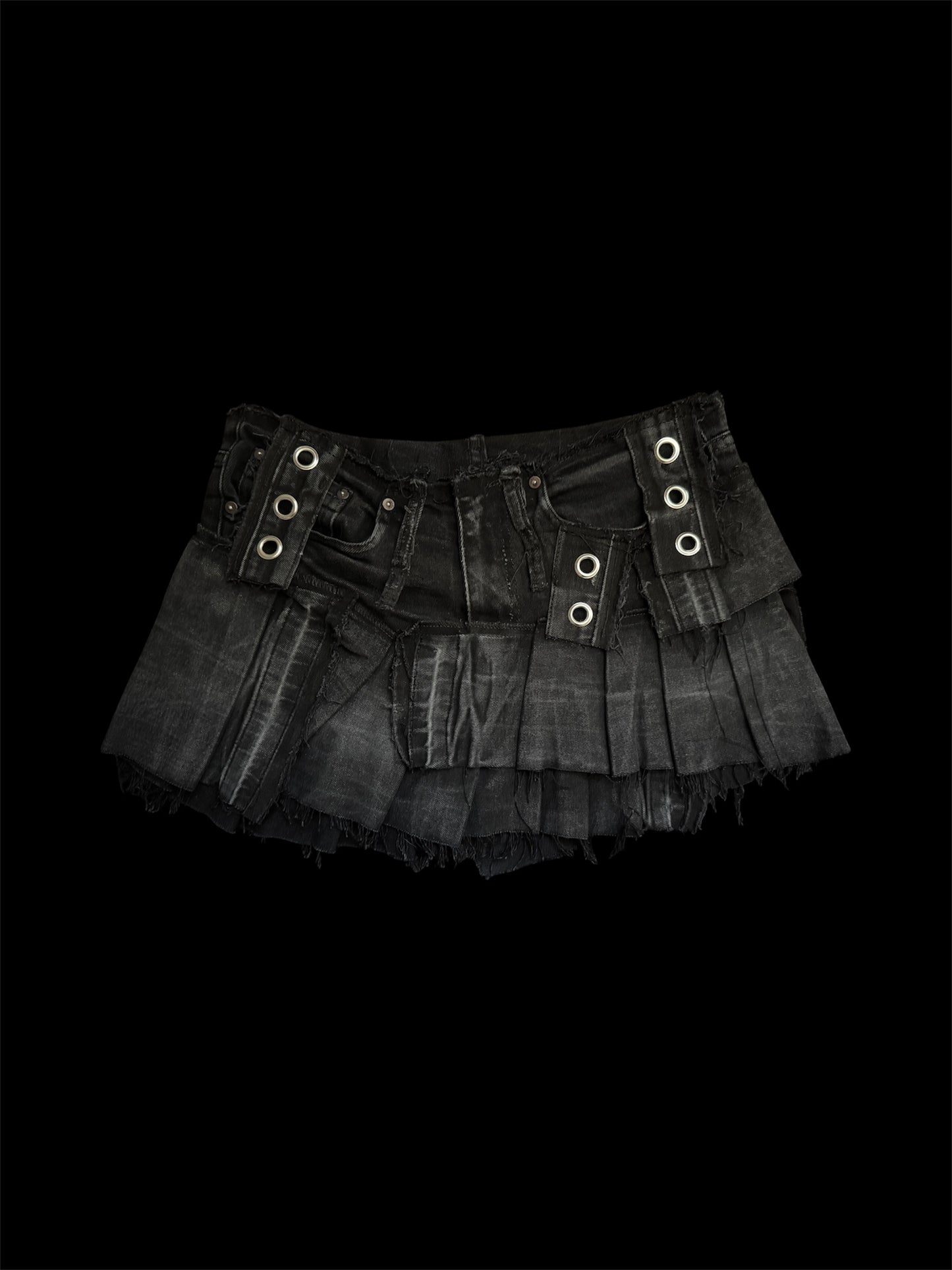 eyelet denim skirt
