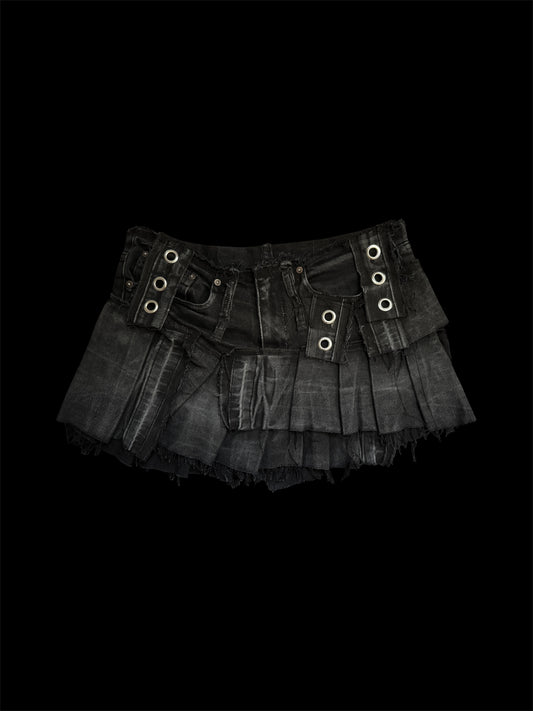 eyelet denim skirt