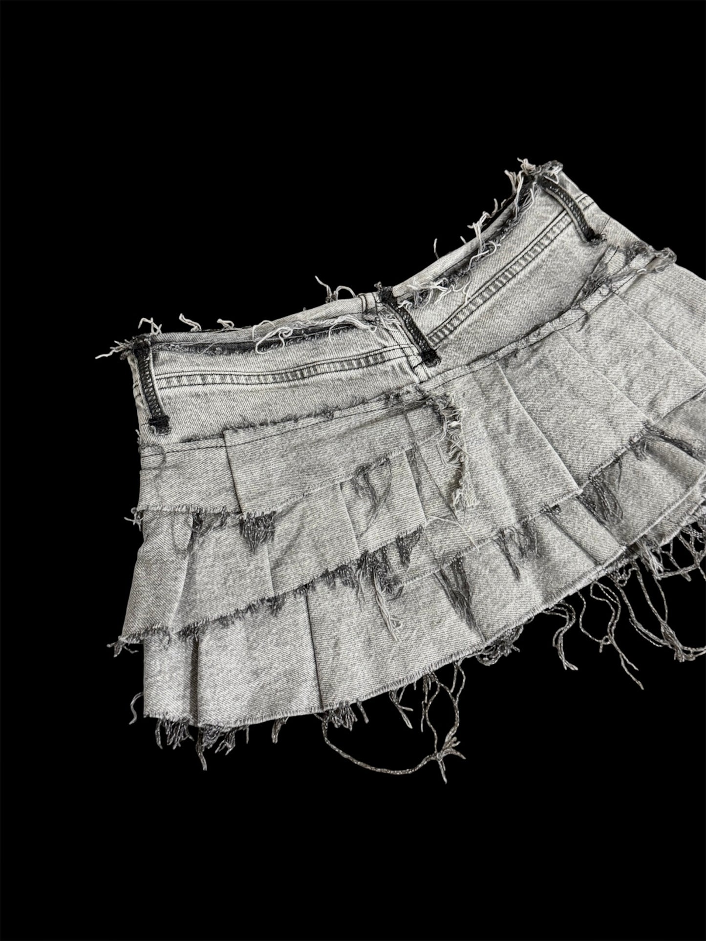 gray distressed skirt