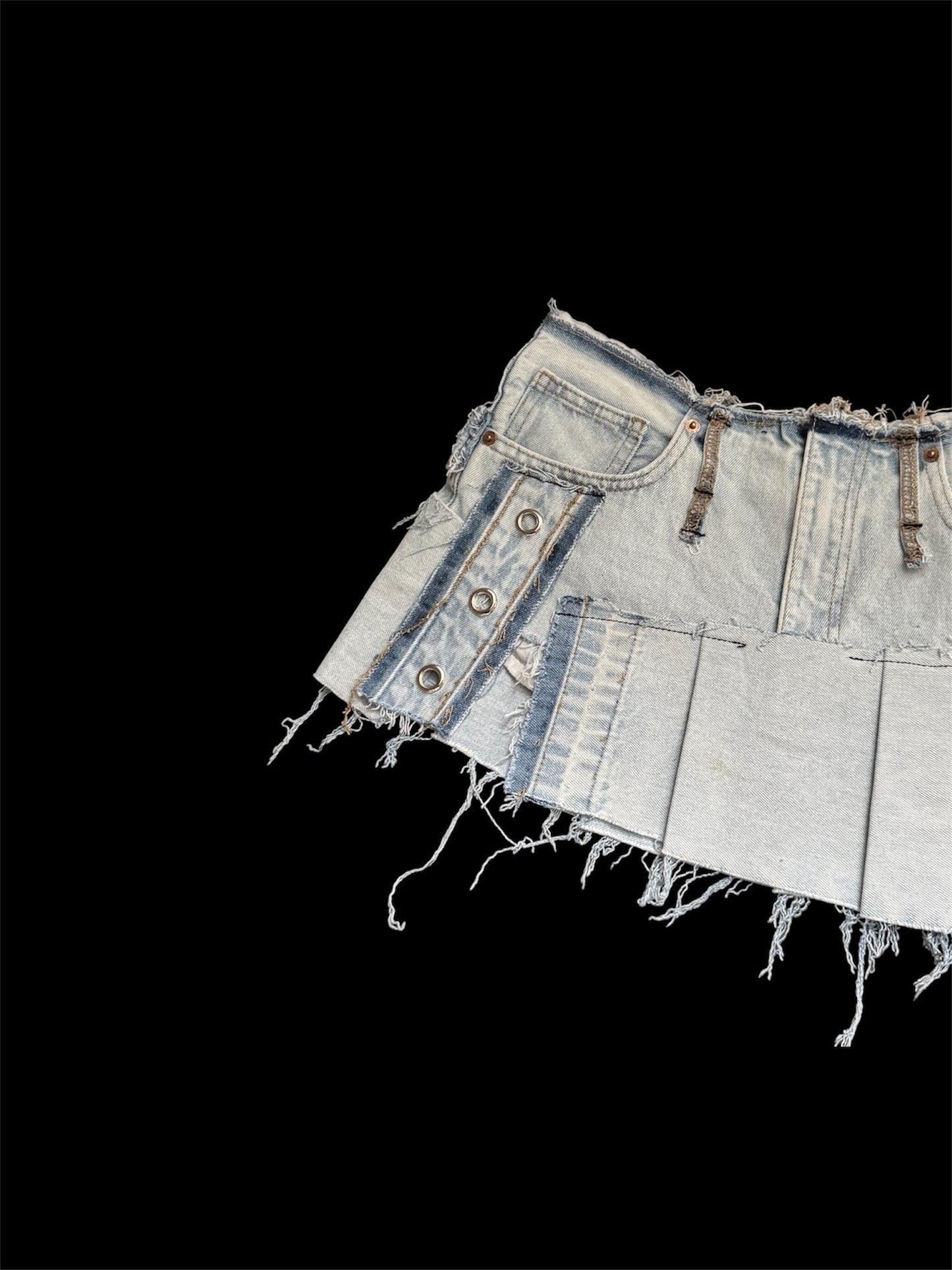 eyelet denim skirt