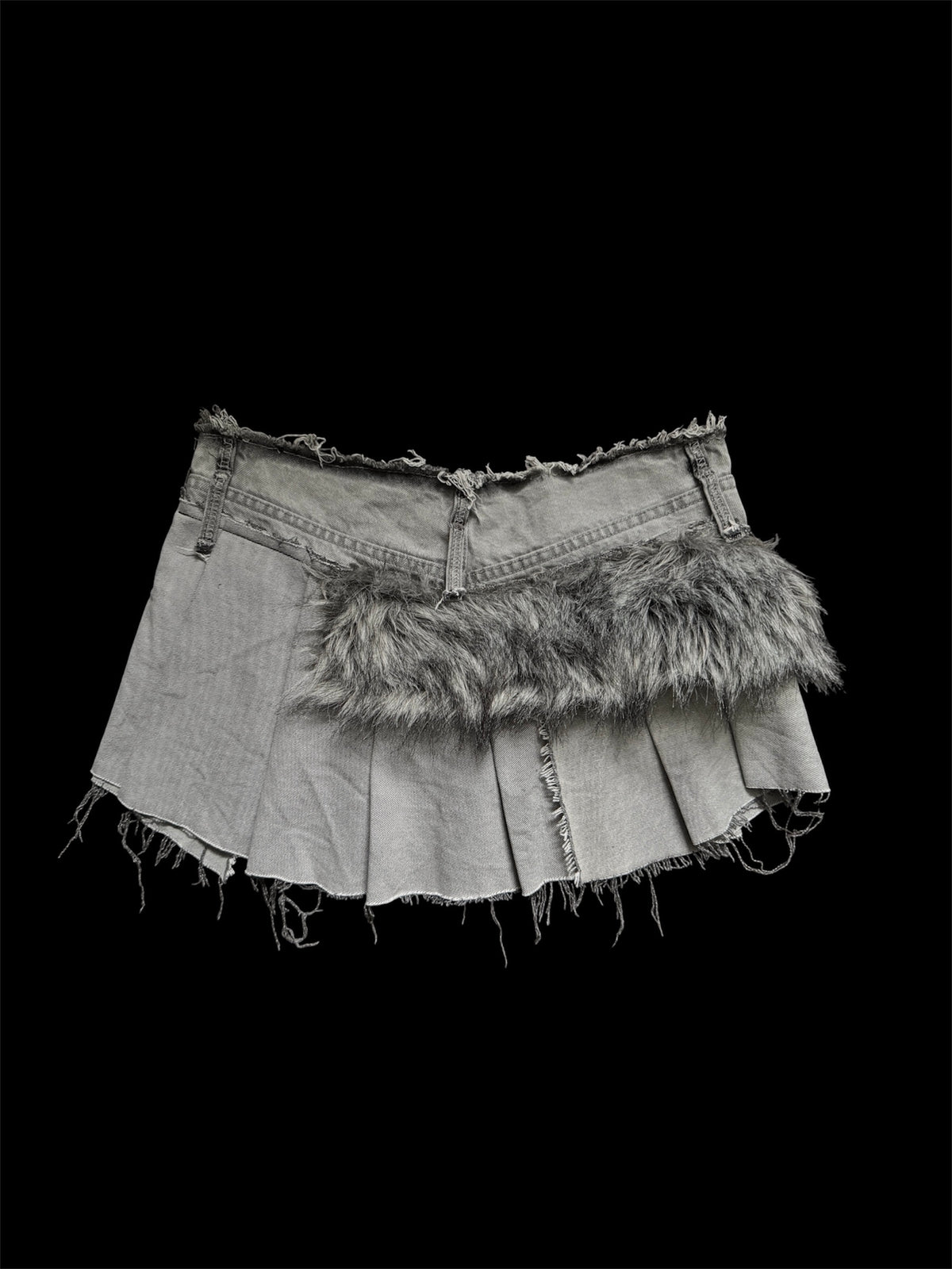 Fur gray skirt