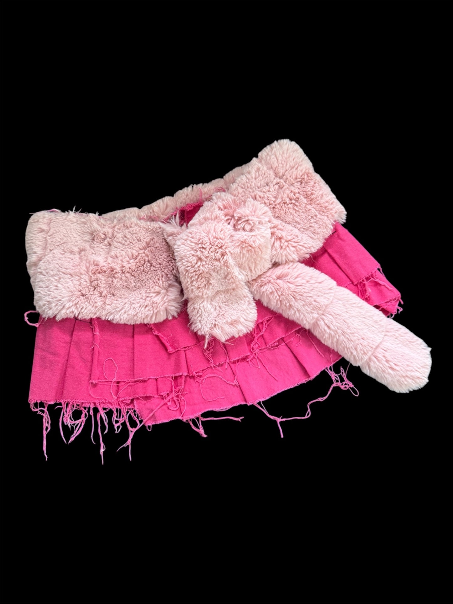 pink fur skirt