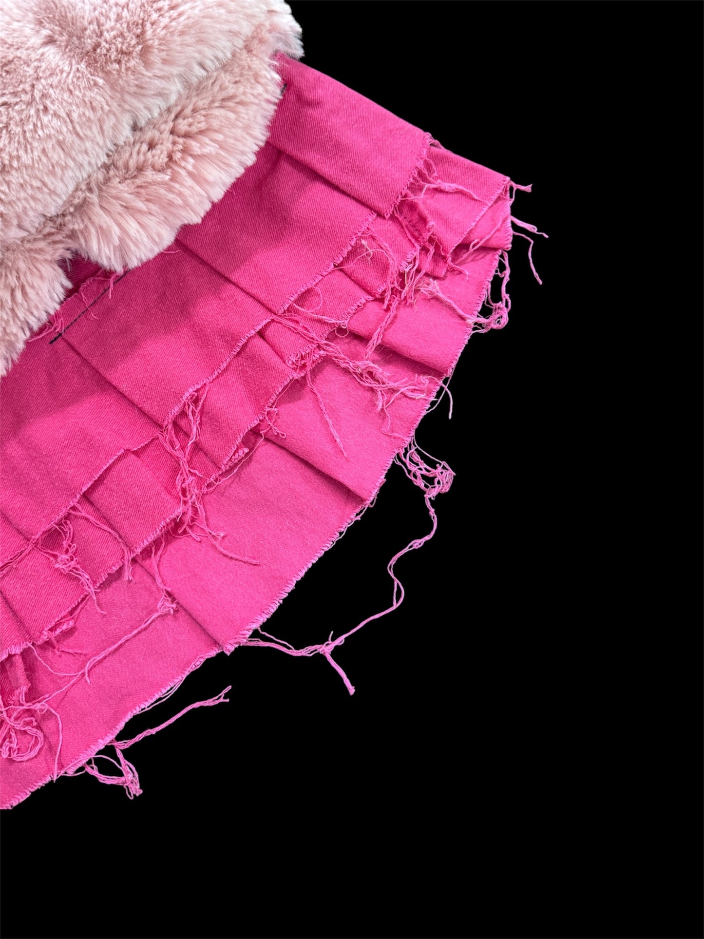pink fur skirt